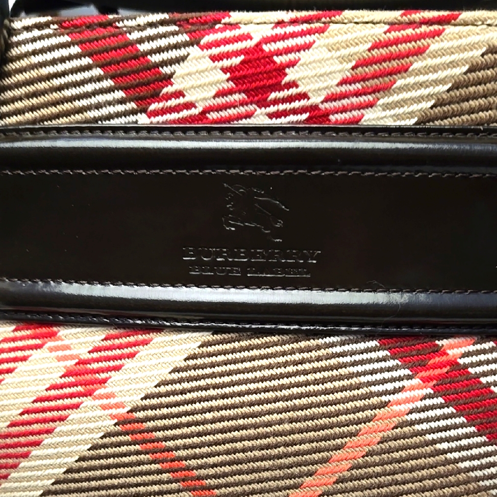Burberry Vintage Plaid Bag - Red, Brown, Cream